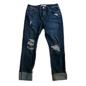 Joe's Jeans Women's 28 Vienna Boyfriend Slim Crop Cuffed Medium Wash Blue